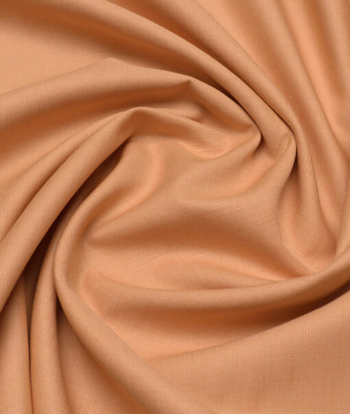 Cavallo by Linen Club  Cotton Linen Solids Shirting Fabric (Apricot Orange)