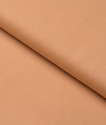 Cavallo by Linen Club  Cotton Linen Solids Shirting Fabric (Apricot Orange)