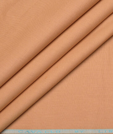 Cavallo by Linen Club  Cotton Linen Solids Shirting Fabric (Apricot Orange)
