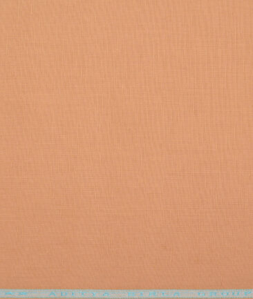Cavallo by Linen Club  Cotton Linen Solids Shirting Fabric (Apricot Orange)