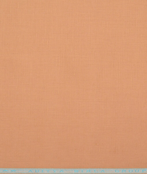 Cavallo by Linen Club  Cotton Linen Solids Shirting Fabric (Apricot Orange)
