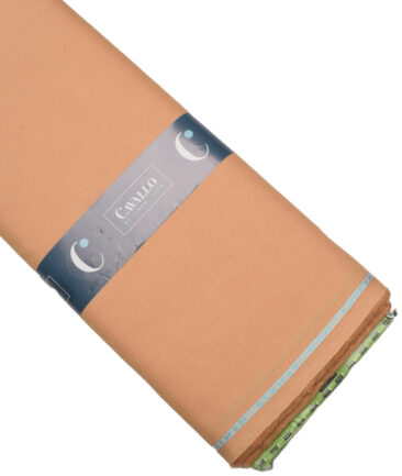 Cavallo by Linen Club  Cotton Linen Solids Shirting Fabric (Apricot Orange)