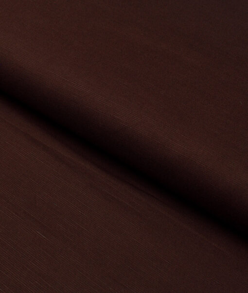 Cavallo by Linen Club  Cotton Linen Solids Shirting Fabric (Dark Chocolate Brown)