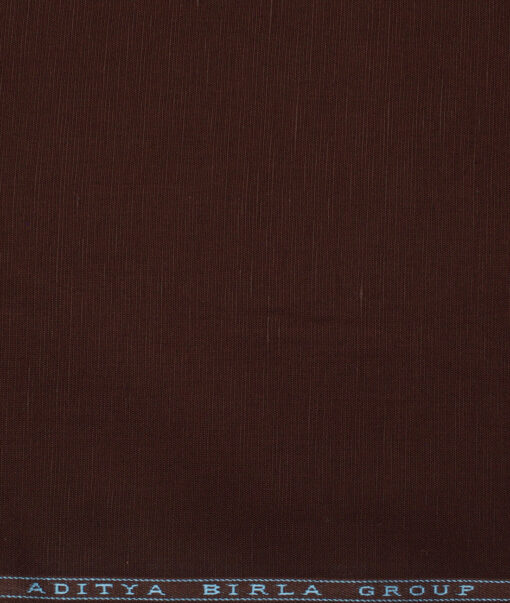 Cavallo by Linen Club  Cotton Linen Solids Shirting Fabric (Dark Chocolate Brown)