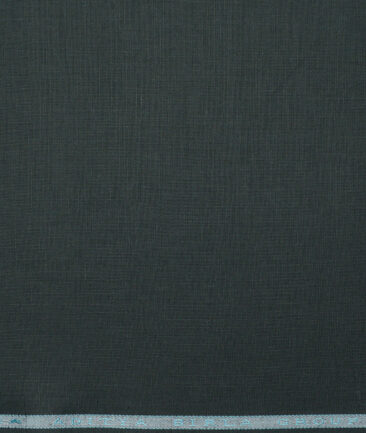 Cavallo by Linen Club  Cotton Linen Solids Shirting Fabric (Dark Green)