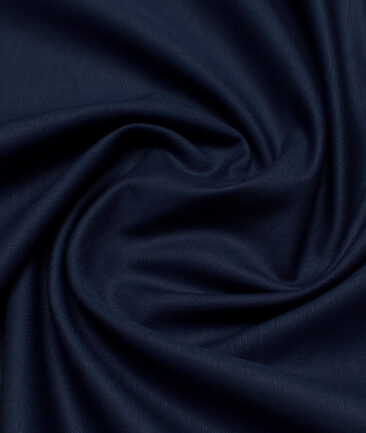 Cavallo by Linen Club  Cotton Linen Solids Shirting Fabric (Dark Navy Blue)