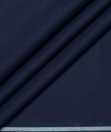 Cavallo by Linen Club  Cotton Linen Solids Shirting Fabric (Dark Navy Blue)