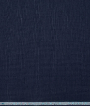 Cavallo by Linen Club  Cotton Linen Solids Shirting Fabric (Dark Navy Blue)