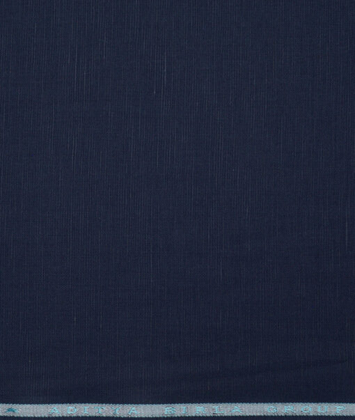 Cavallo by Linen Club  Cotton Linen Solids Shirting Fabric (Dark Navy Blue)