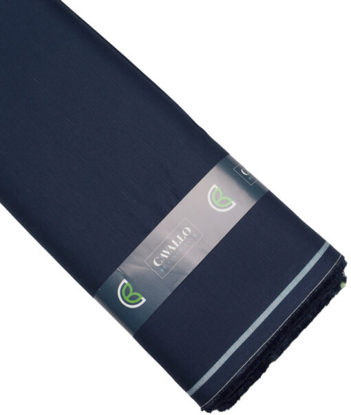 Cavallo by Linen Club  Cotton Linen Solids Shirting Fabric (Dark Navy Blue)