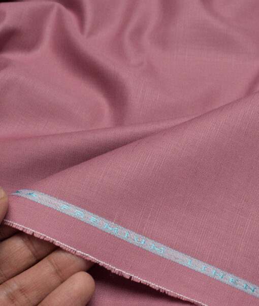 Cavallo by Linen Club  Cotton Linen Solids Shirting Fabric (Dusty Rose Pink)
