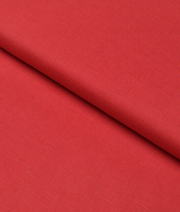 Cavallo by Linen Club  Cotton Linen Solids Shirting Fabric (Red)
