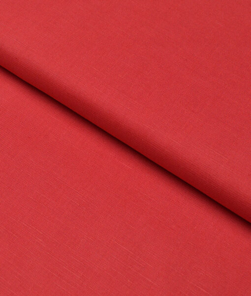 Cavallo by Linen Club  Cotton Linen Solids Shirting Fabric (Red)