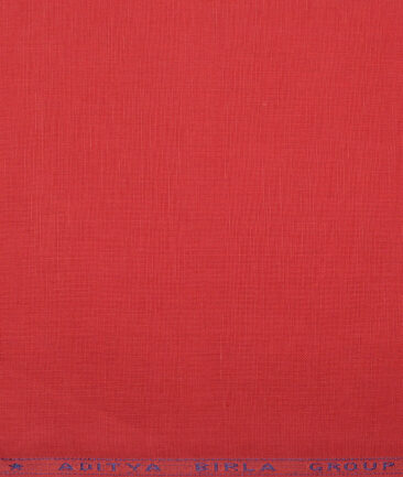 Cavallo by Linen Club  Cotton Linen Solids Shirting Fabric (Red)