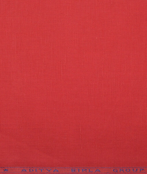 Cavallo by Linen Club  Cotton Linen Solids Shirting Fabric (Red)