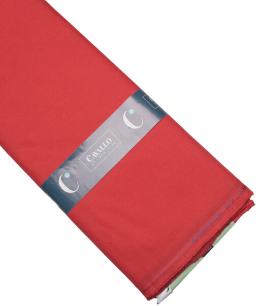 Cavallo by Linen Club  Cotton Linen Solids Shirting Fabric (Red)