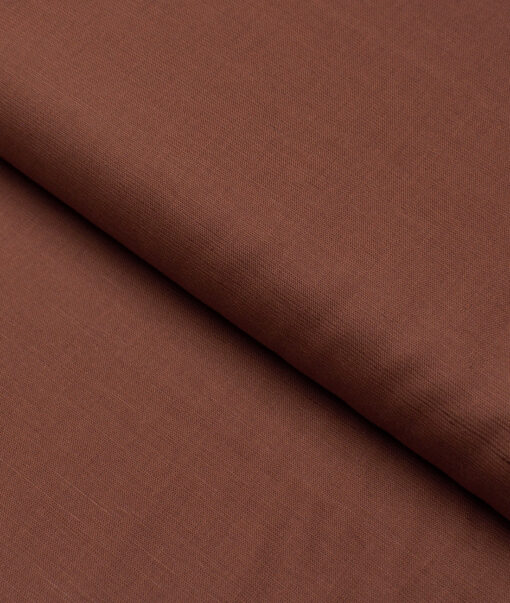 Cavallo by Linen Club  Cotton Linen Solids Shirting Fabric (Walnut Brown)