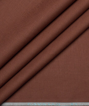 Cavallo by Linen Club  Cotton Linen Solids Shirting Fabric (Walnut Brown)