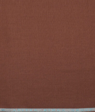 Cavallo by Linen Club  Cotton Linen Solids Shirting Fabric (Walnut Brown)