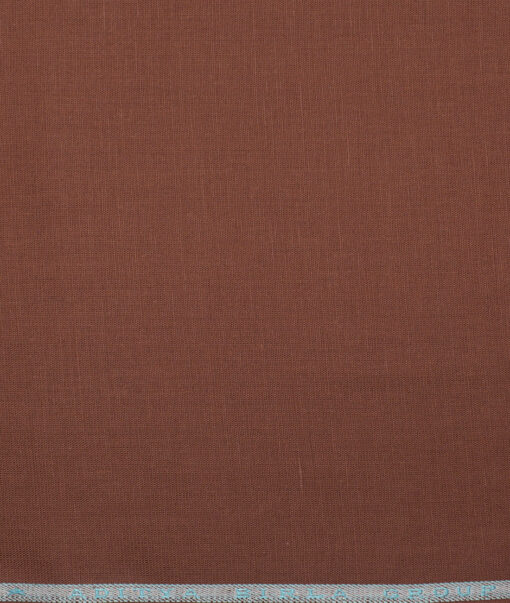 Cavallo by Linen Club  Cotton Linen Solids Shirting Fabric (Walnut Brown)