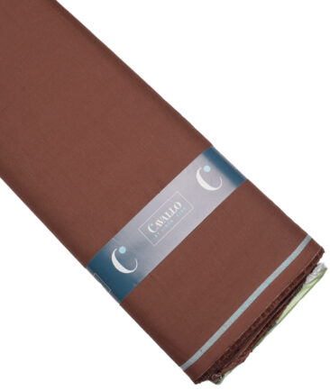 Cavallo by Linen Club  Cotton Linen Solids Shirting Fabric (Walnut Brown)