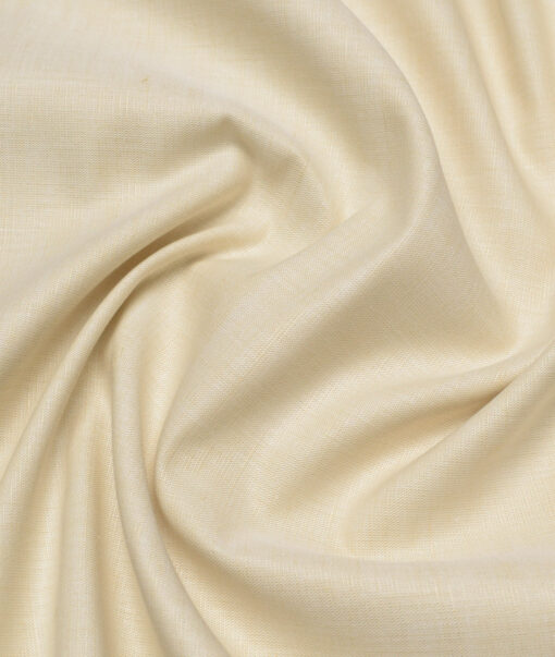 Cavallo by Linen Club  Cotton Linen Solids Shirting Fabric (Cream)