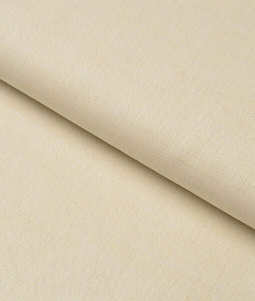 Cavallo by Linen Club  Cotton Linen Solids Shirting Fabric (Cream)