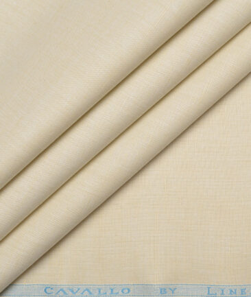 Cavallo by Linen Club  Cotton Linen Solids Shirting Fabric (Cream)