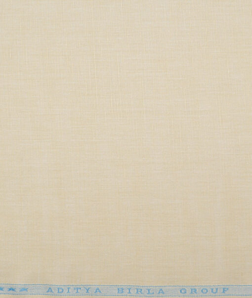 Cavallo by Linen Club  Cotton Linen Solids Shirting Fabric (Cream)