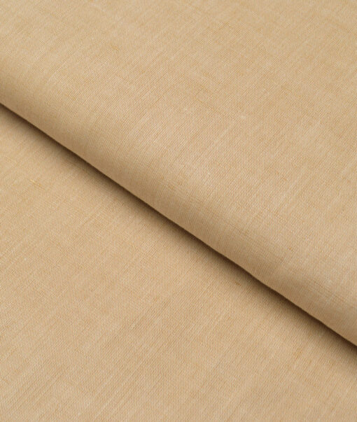 Cavallo by Linen Club  Cotton Linen Solids Shirting Fabric (Desert Sand Beige)