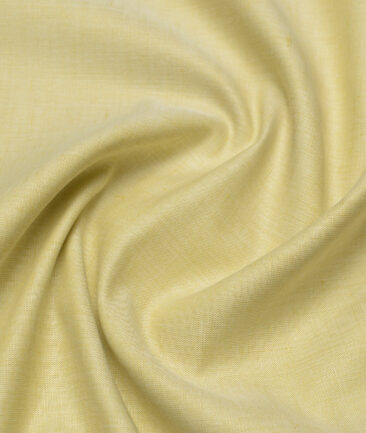 Cavallo by Linen Club  Cotton Linen Solids Shirting Fabric (Lemon Yellow)