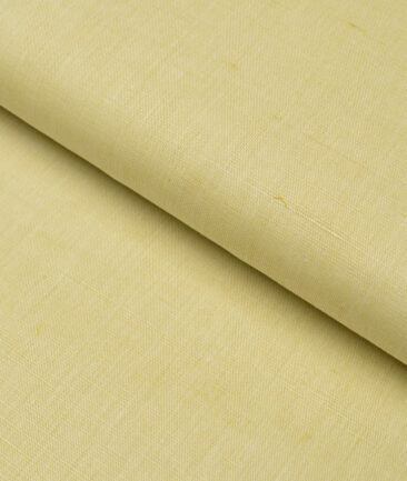 Cavallo by Linen Club  Cotton Linen Solids Shirting Fabric (Lemon Yellow)