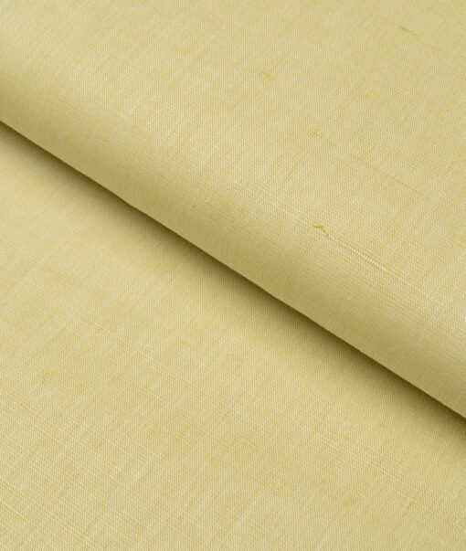 Cavallo by Linen Club  Cotton Linen Solids Shirting Fabric (Lemon Yellow)