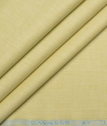 Cavallo by Linen Club  Cotton Linen Solids Shirting Fabric (Lemon Yellow)