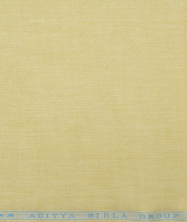 Cavallo by Linen Club  Cotton Linen Solids Shirting Fabric (Lemon Yellow)