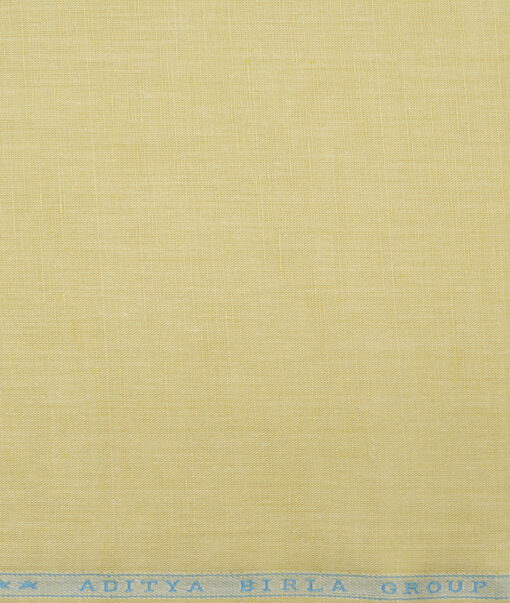 Cavallo by Linen Club  Cotton Linen Solids Shirting Fabric (Lemon Yellow)
