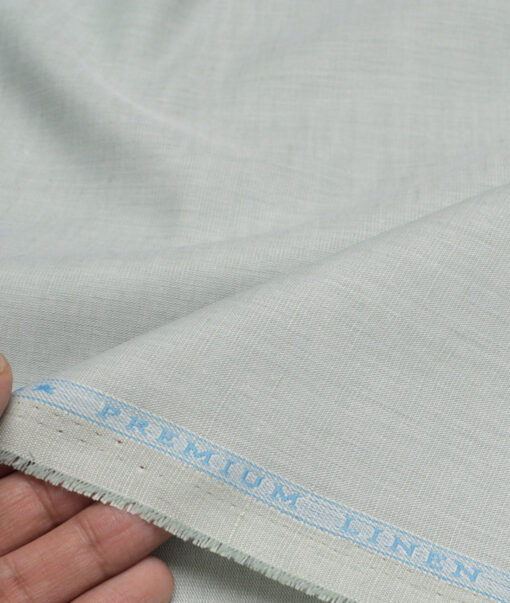 Cavallo by Linen Club  Cotton Linen Solids Shirting Fabric (Light Pistachio Green)