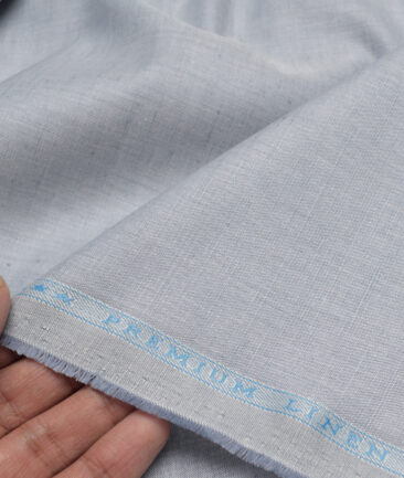 Cavallo by Linen Club  Cotton Linen Solids Shirting Fabric (Light Silver Grey)