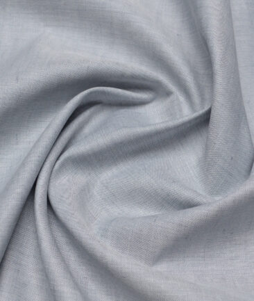 Cavallo by Linen Club  Cotton Linen Solids Shirting Fabric (Light Silver Grey)
