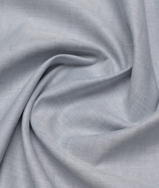 Cavallo by Linen Club  Cotton Linen Solids Shirting Fabric (Light Silver Grey)