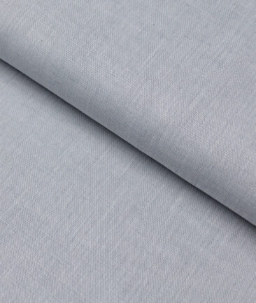 Cavallo by Linen Club  Cotton Linen Solids Shirting Fabric (Light Silver Grey)