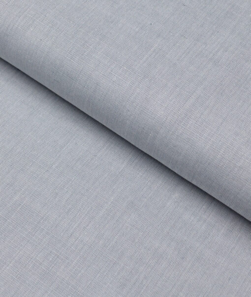 Cavallo by Linen Club  Cotton Linen Solids Shirting Fabric (Light Silver Grey)