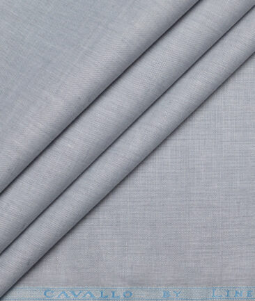 Cavallo by Linen Club  Cotton Linen Solids Shirting Fabric (Light Silver Grey)