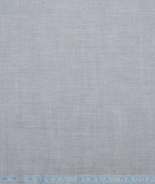 Cavallo by Linen Club  Cotton Linen Solids Shirting Fabric (Light Silver Grey)