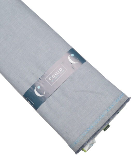 Cavallo by Linen Club  Cotton Linen Solids Shirting Fabric (Light Silver Grey)