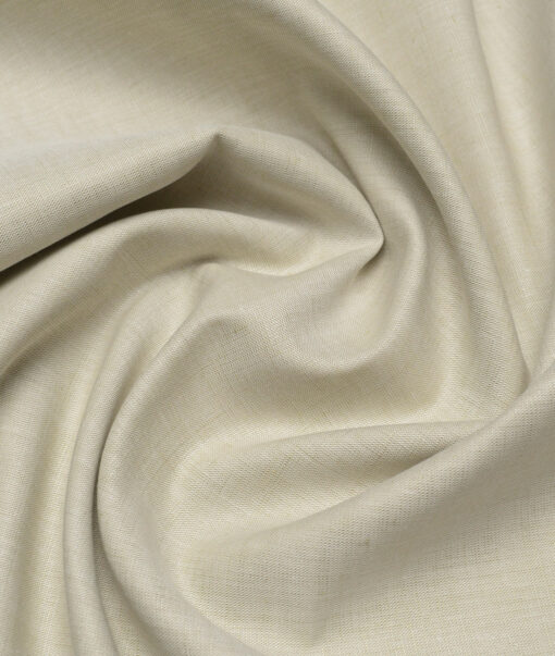 Cavallo by Linen Club  Cotton Linen Solids Shirting Fabric (Moon Mist Beige)