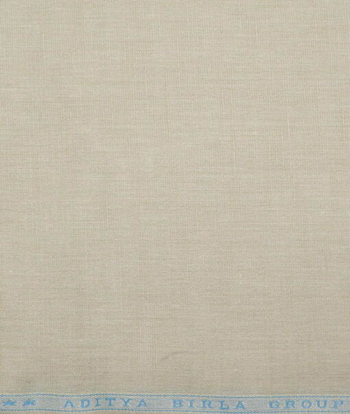 Cavallo by Linen Club  Cotton Linen Solids Shirting Fabric (Moon Mist Beige)