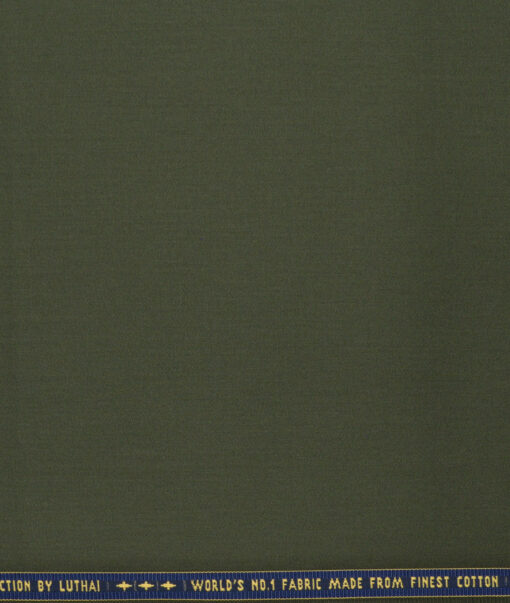 Luthai  Cotton Solids Shirt or Kurta Pajama Fabric (Army Green) - Image 5