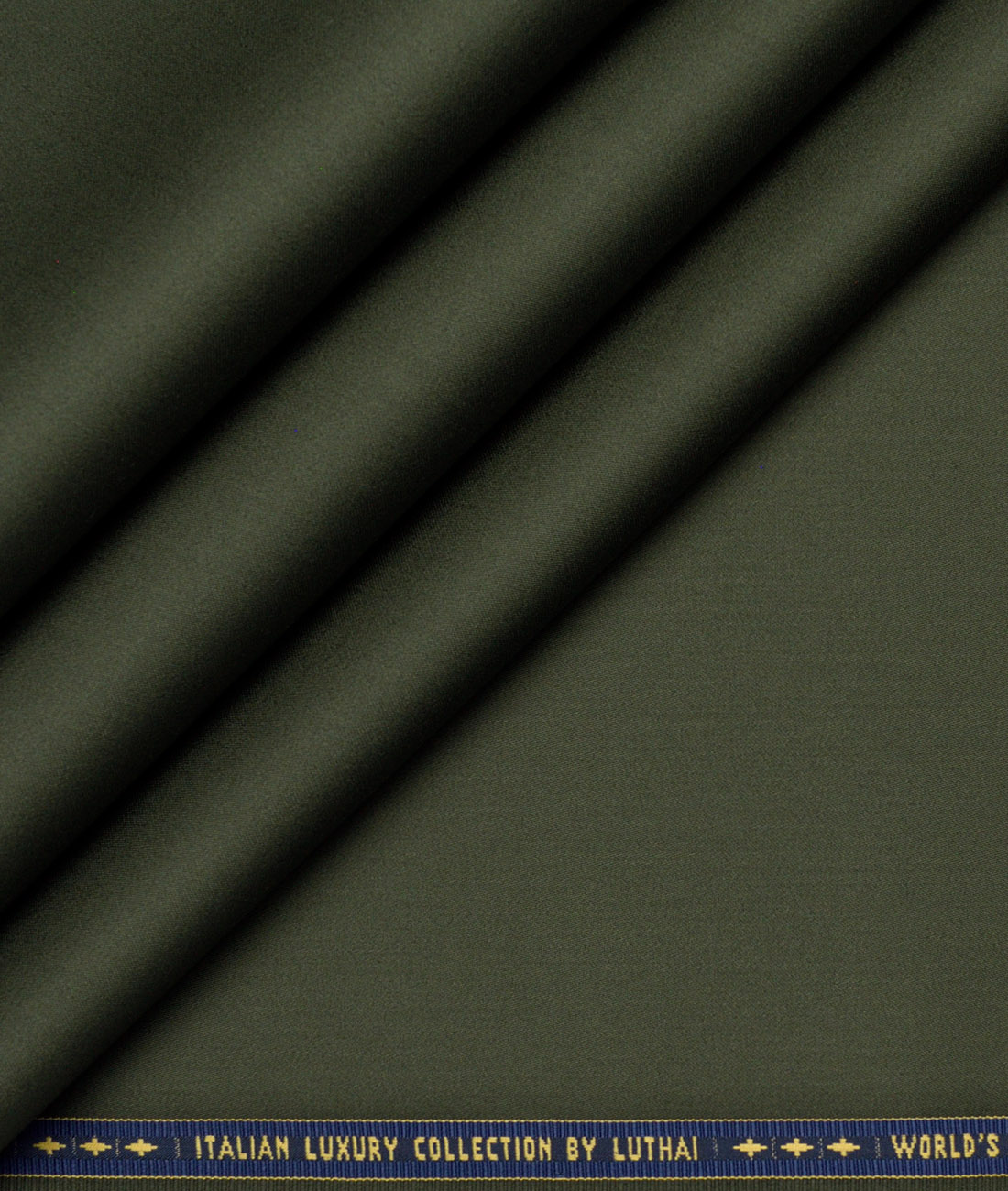 Luthai Cotton Solids Shirt or Kurta Pajama Fabric (Army Green) - Image 1