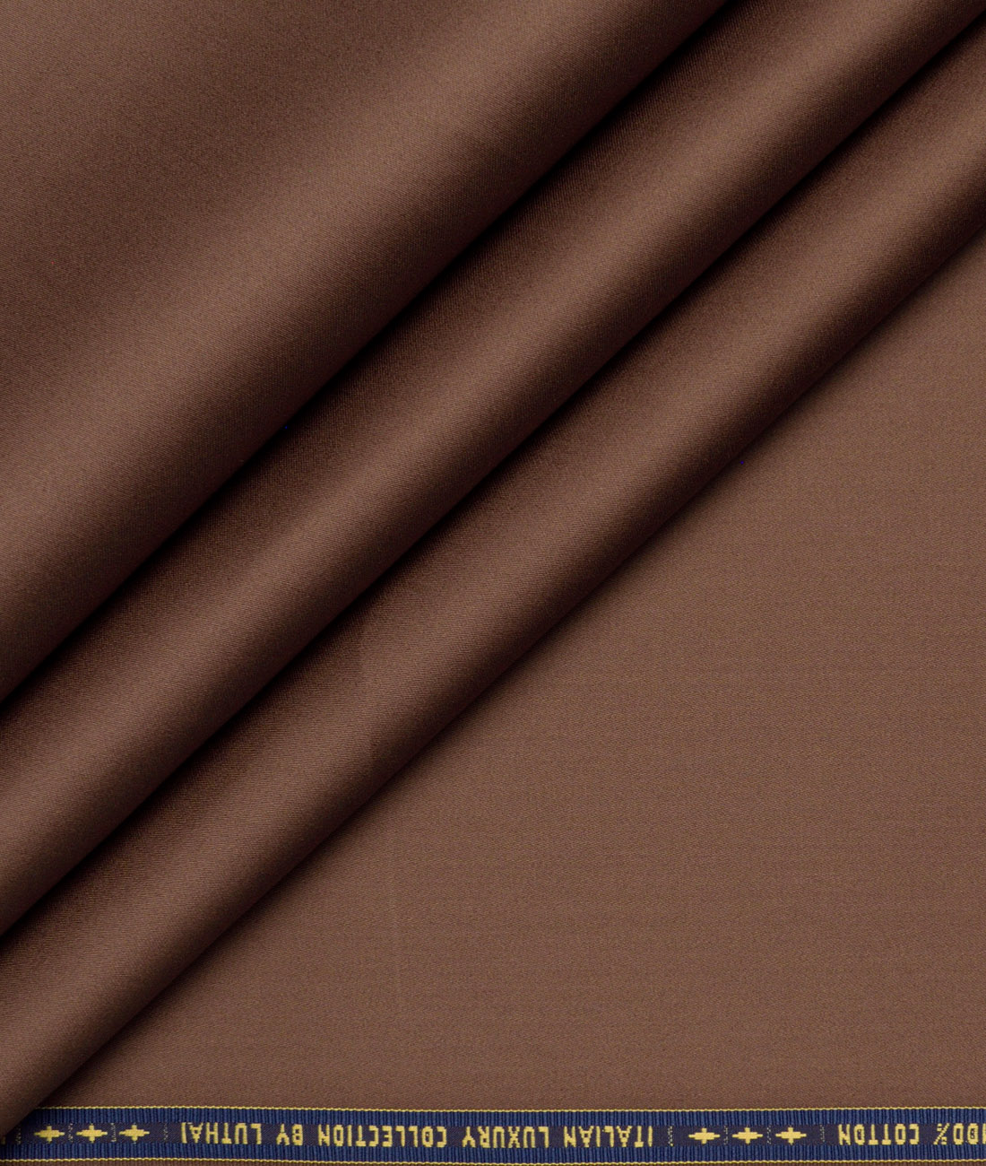 Luthai Cotton Solids Shirt or Kurta Pajama Fabric (Copper Brown) - Image 1